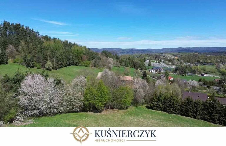 Działka budowlana 36 ar • Zagórz, ul. Miarki • Widok na Bieszczady